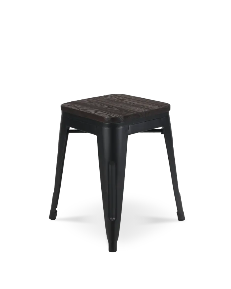 Sgabello di legno Lix nero
