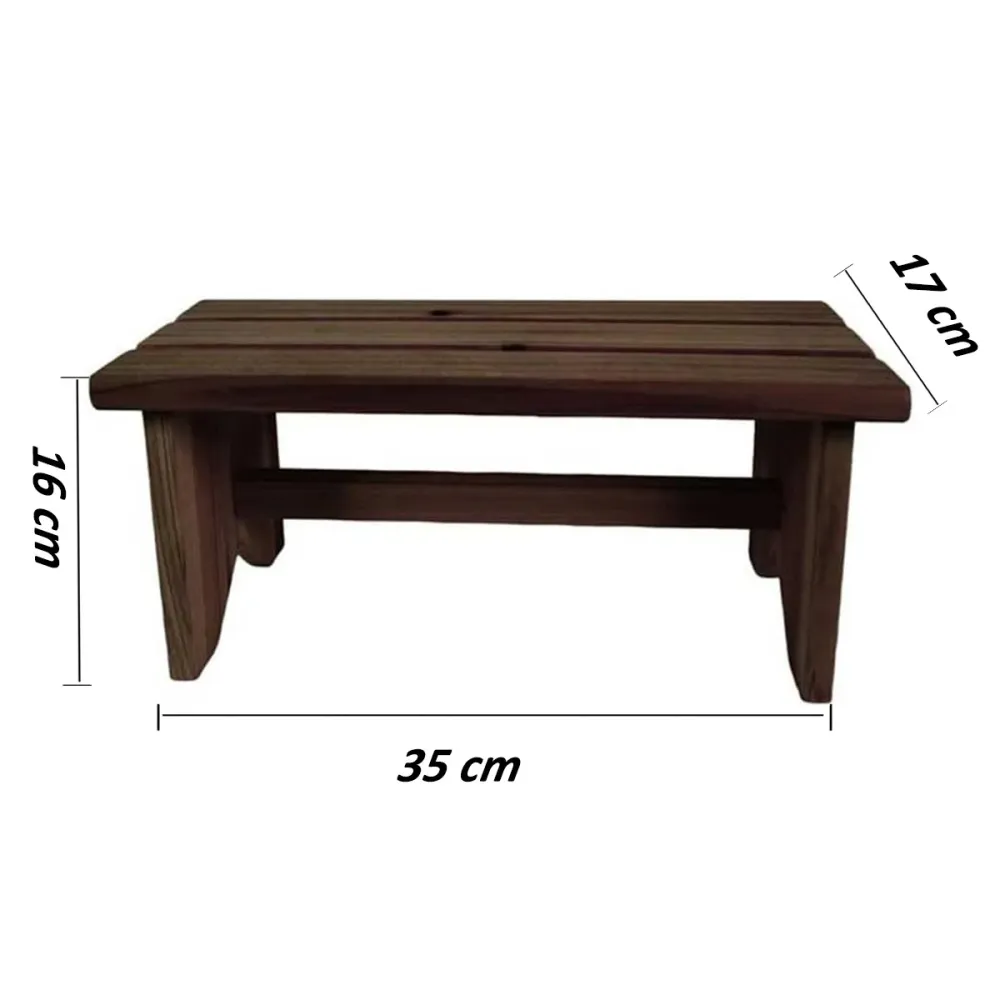 Sgabello legno multiuso sgabellino per bagno portaoggetti 35x14x17 cm