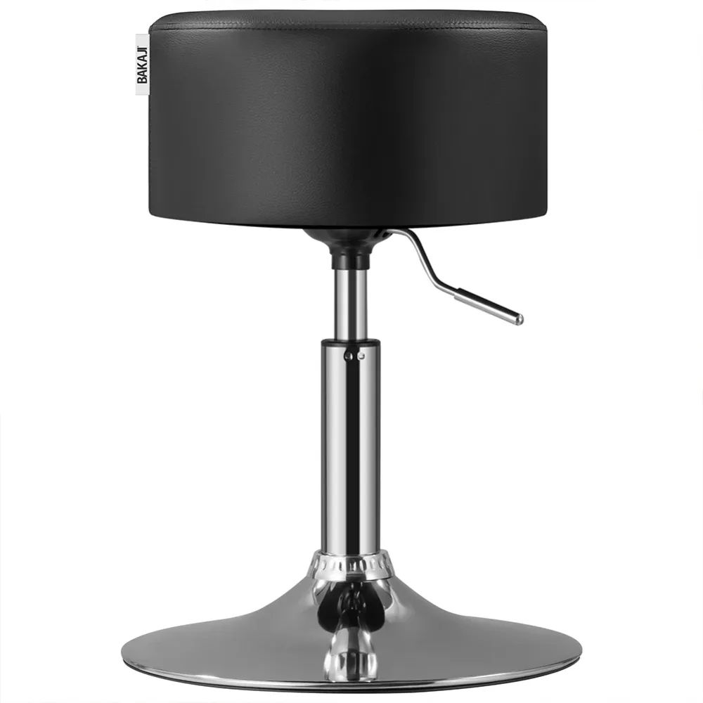 Sgabello Make Up Toeletta Seduta Comoda Sgabellino Rotante Nero Portata 130kg