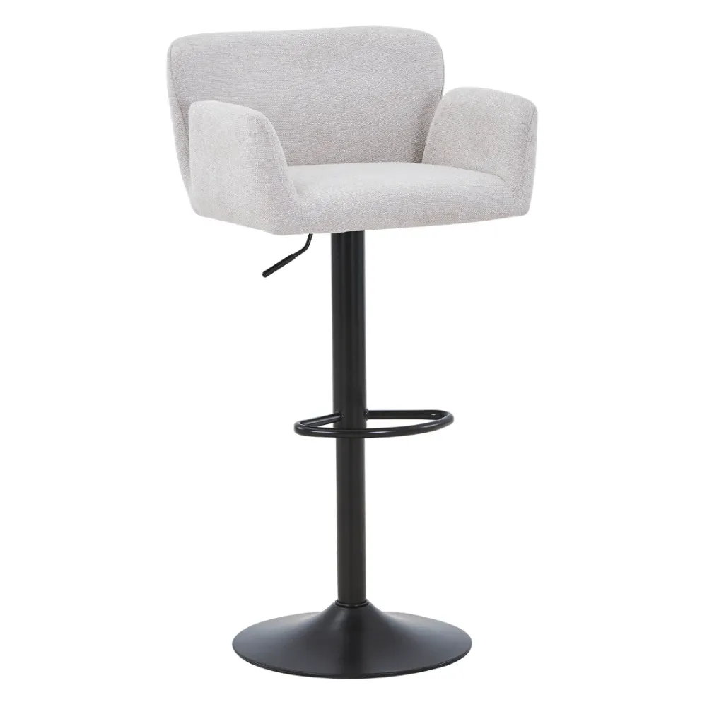 Sgabello Melody - tessuto beige con altezza regolabile e funzione girevole