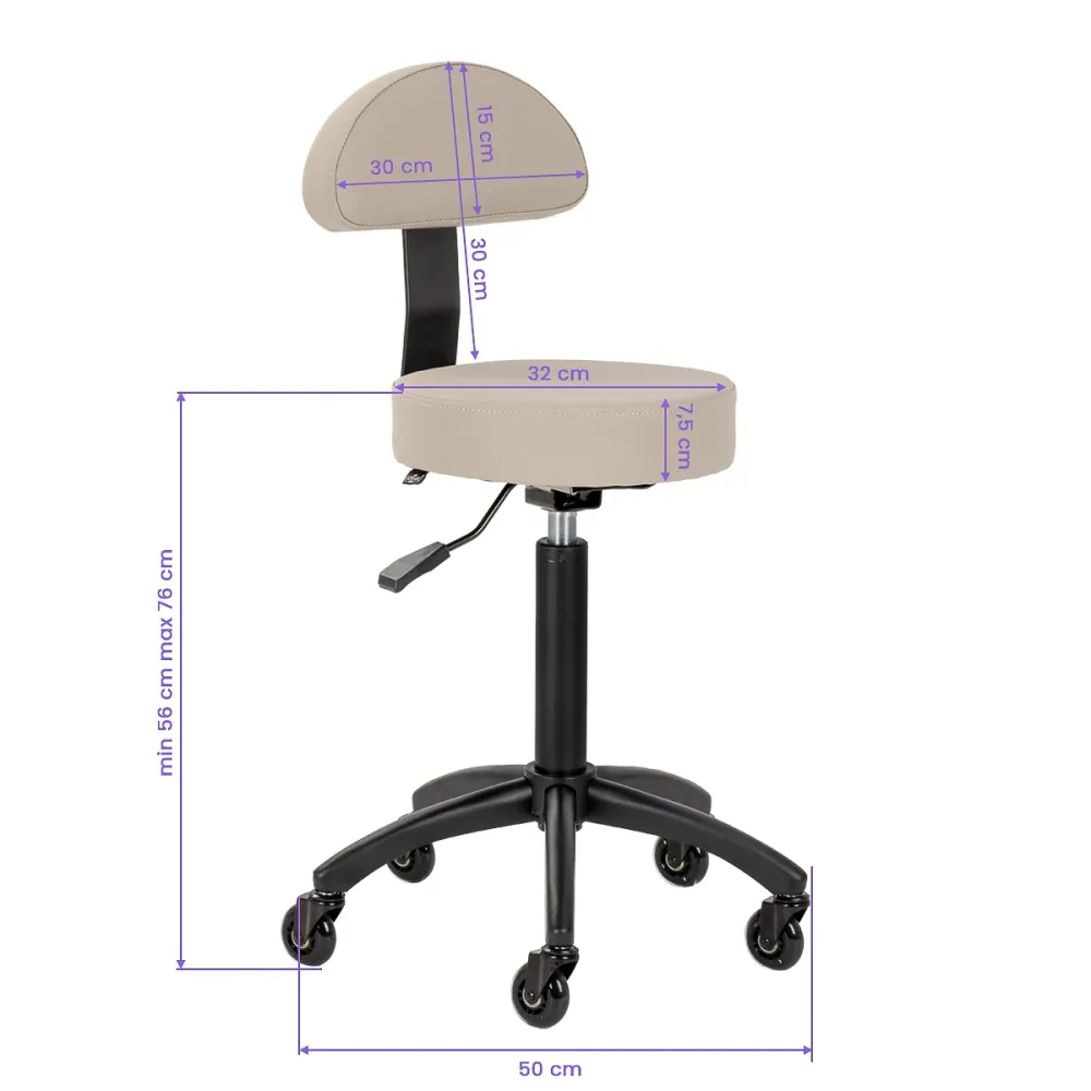 Sgabello multifunzione con schienale | Gabbiano D026 (beige)