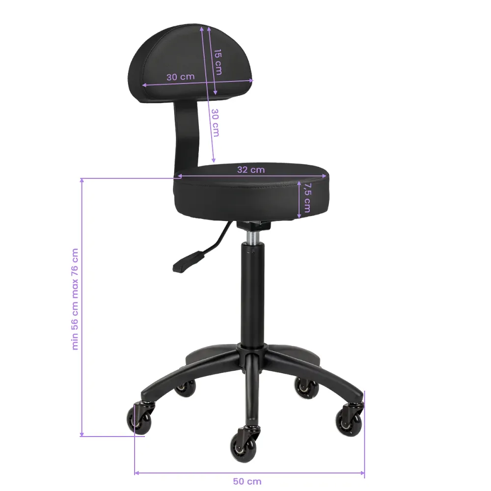 Sgabello multifunzione con schienale | Gabbiano D026 (nero)