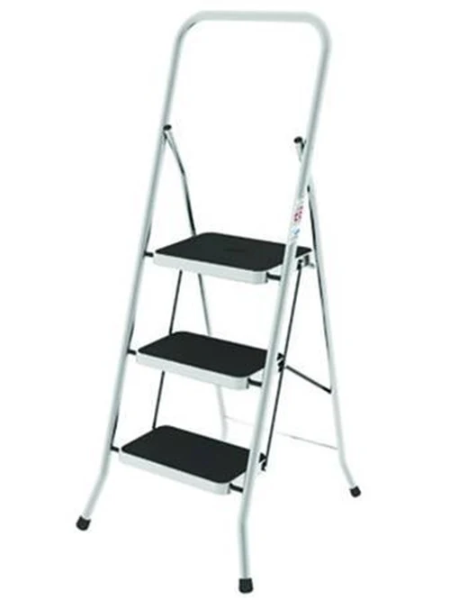 SGABELLO NEW SECURITY TUBOLARI ALLUMINIO GRADINI ACCIAIO 3 grad cm.38x26x75h.