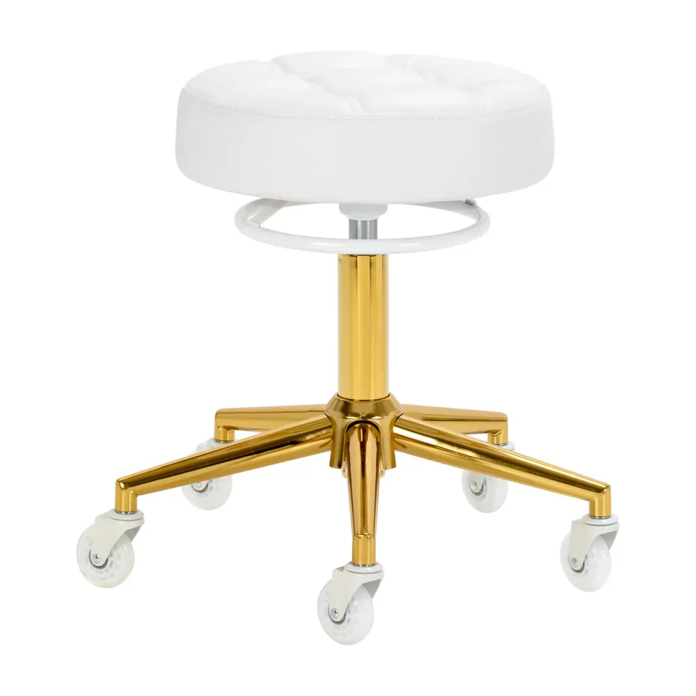 Lo sgabello da parrucchiere Gabbiano D054G oro bianco