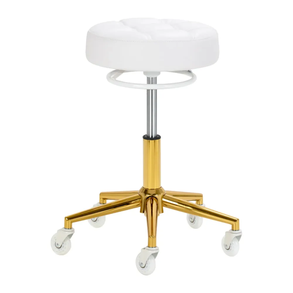 Lo sgabello da parrucchiere Gabbiano D054G oro bianco