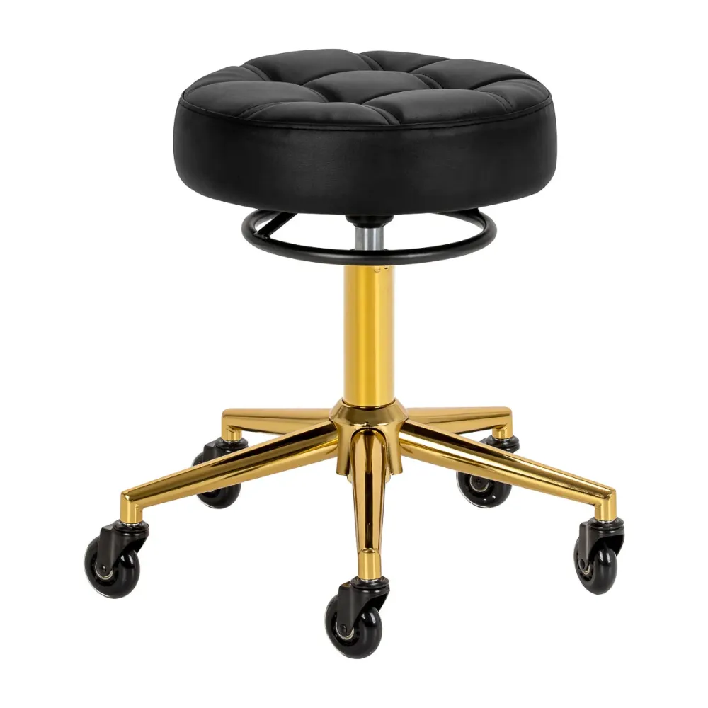 Lo sgabello da parrucchiere Gabbiano D054G oro bianco