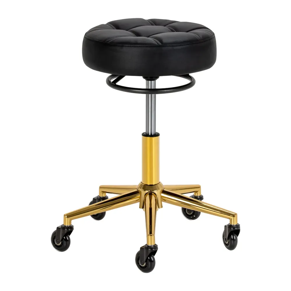 Lo sgabello da parrucchiere Gabbiano D054G oro bianco