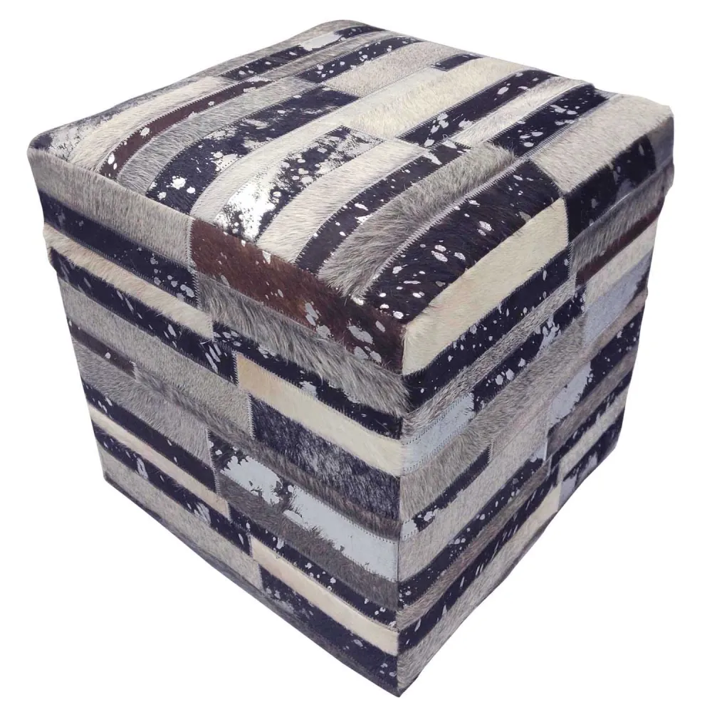 Sgabello pelliccia patchwork Rinara