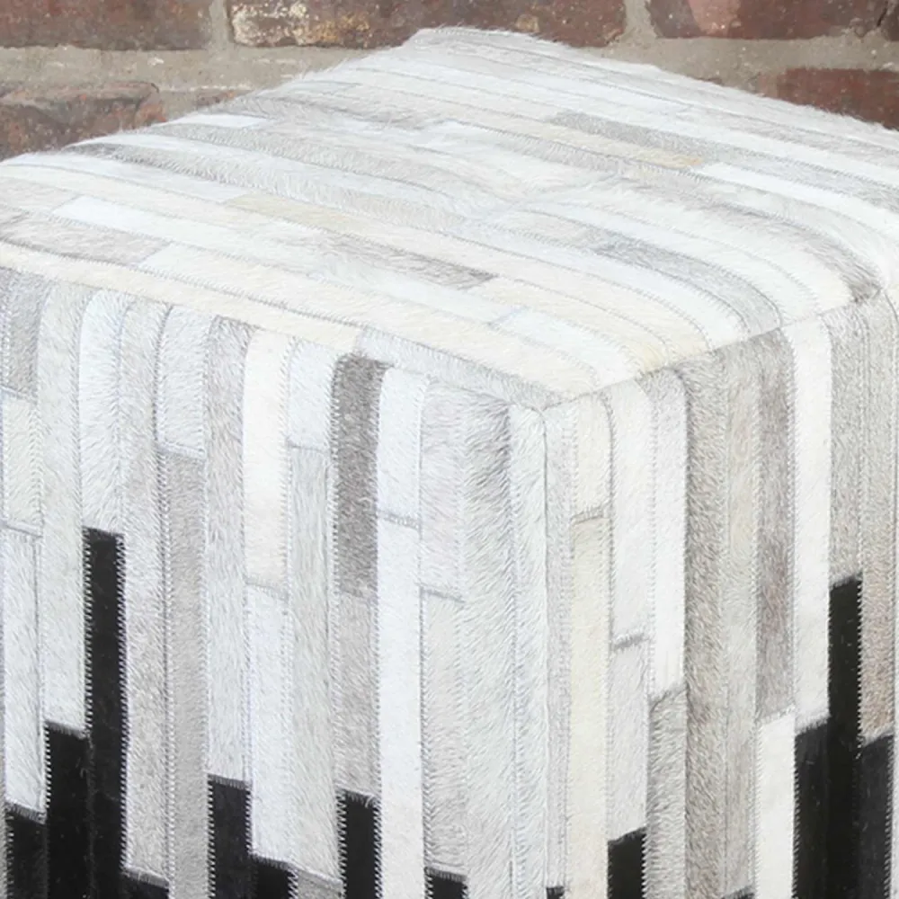 Sgabello pelliccia patchwork Sunil