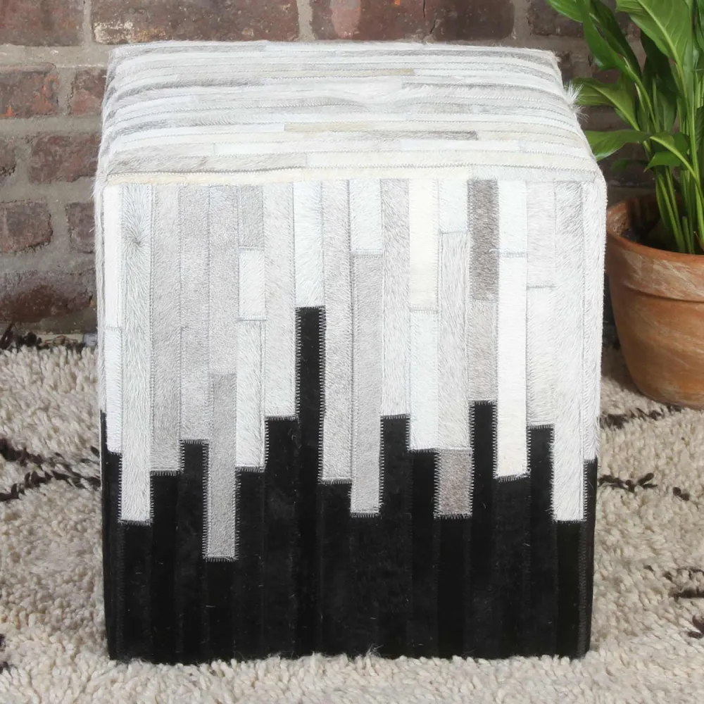 Sgabello pelliccia patchwork Sunil