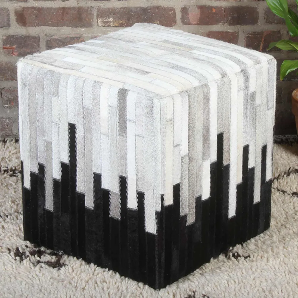 Sgabello pelliccia patchwork Sunil