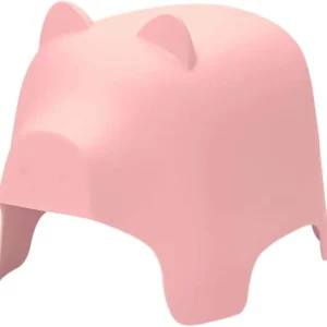 sgabello per bambini | feci animali | Disegno del maiale | Rosa | Modello KMB14-P
