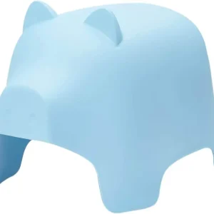 sgabello per bambini | feci animali | Disegno del maiale | Blu | Modello KMB14-B