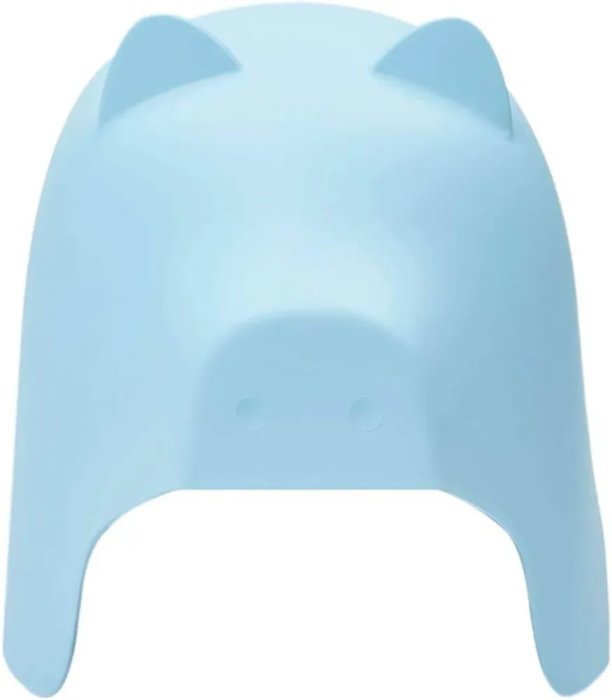 sgabello per bambini | feci animali | Disegno del maiale | Blu | Modello KMB14-B