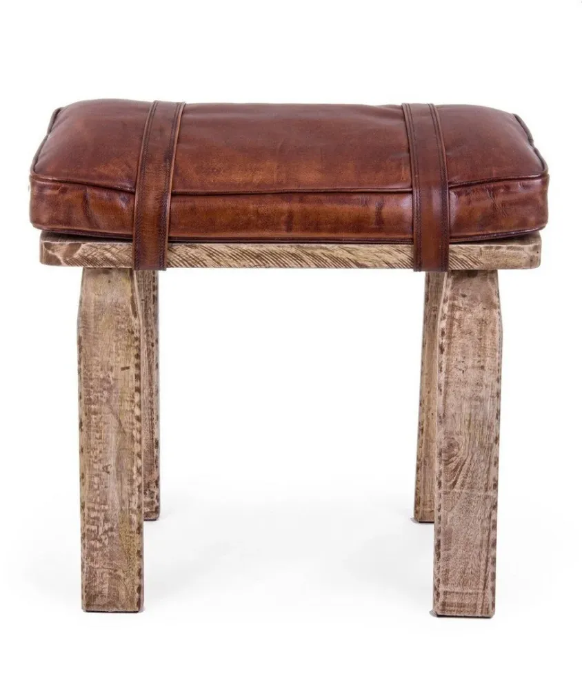 Sgabello per interno "Charleston" Struttura Legno Di Mango, 54 x 30 x 53 h cm