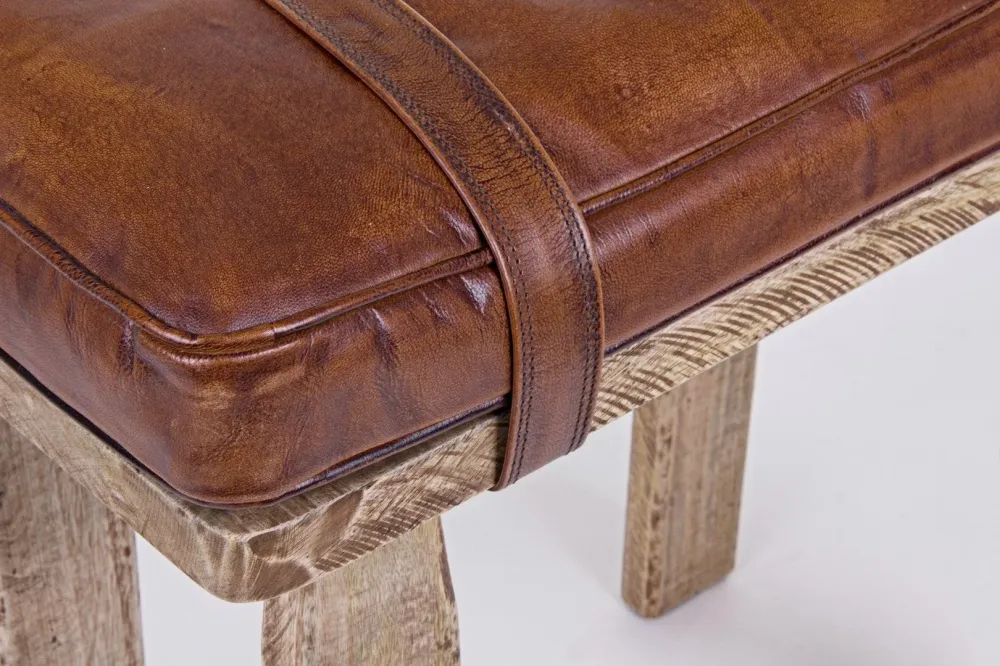 Sgabello per interno "Charleston" Struttura Legno Di Mango, 54 x 30 x 53 h cm