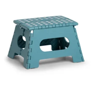 Sgabello pieghevole ZELLER plastica blu ghiaccio 35x28x22 cm