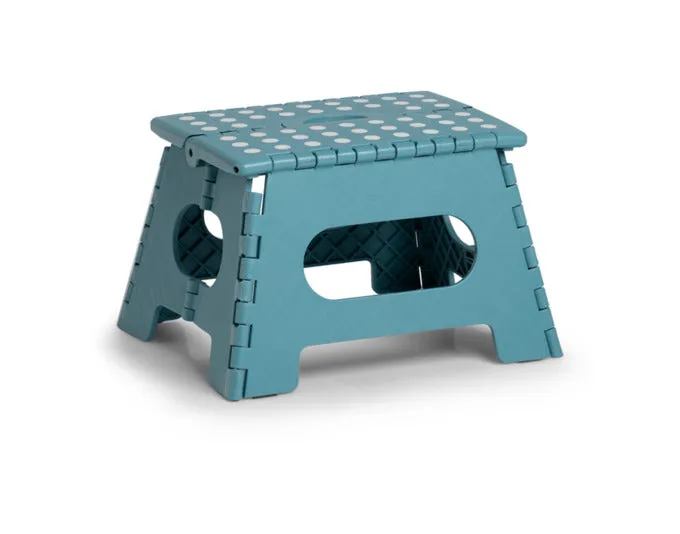 Sgabello pieghevole ZELLER plastica blu ghiaccio 35x28x22 cm