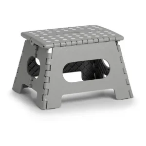 Sgabello pieghevole ZELLER plastica grigia 35x28x22 cm