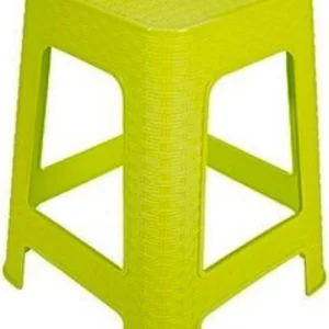 Sgabello Plastica Rattan Verde H 45,5 Cm Sedia Complemento D'arredo Per Casa