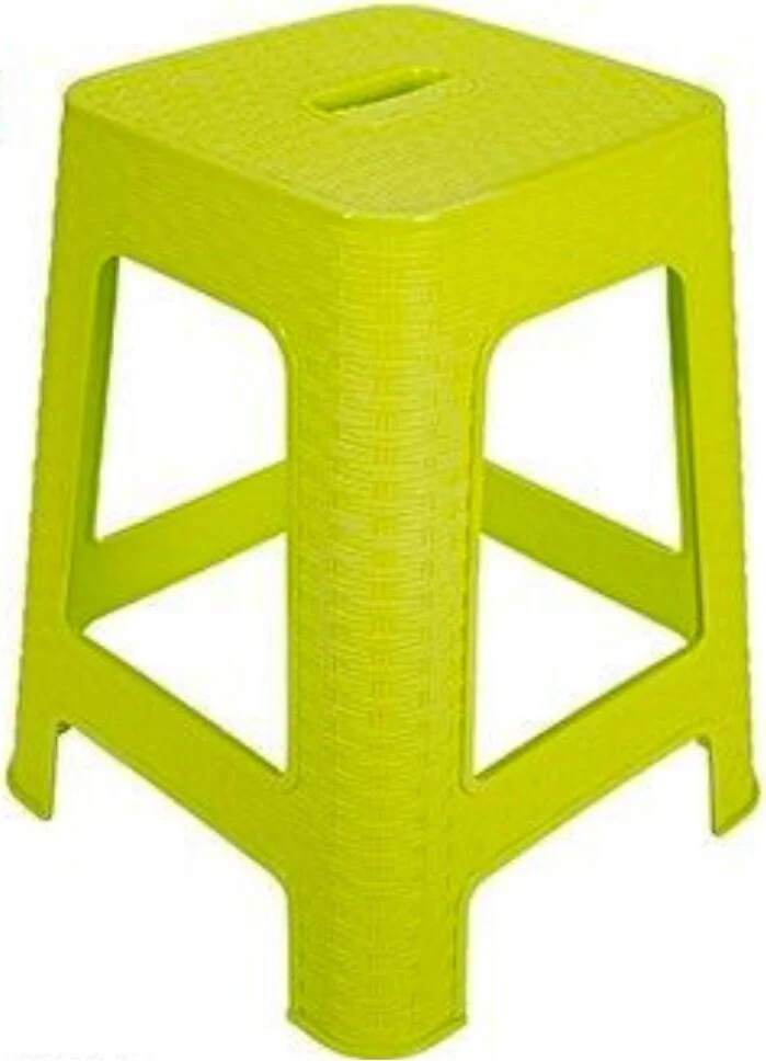 Sgabello Plastica Rattan Verde H 45,5 Cm Sedia Complemento D'arredo Per Casa
