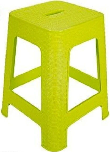 Sgabello Plastica Rattan Verde H 45,5 Cm Sedia Complemento D'arredo Per Casa