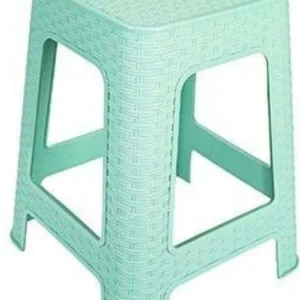 Sgabello Plastica Rattan Verde Acqua H 45,5 Cm Sedia Complemento D'arredo