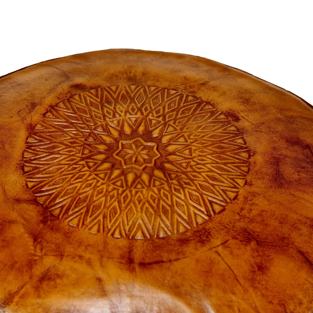 Sgabello pouf - pelle