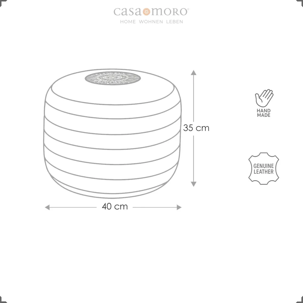 Sgabello pouf - pelle