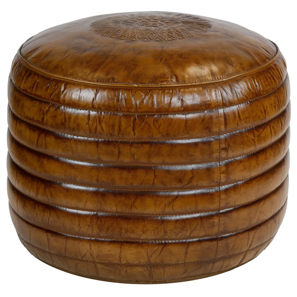 Sgabello pouf - pelle