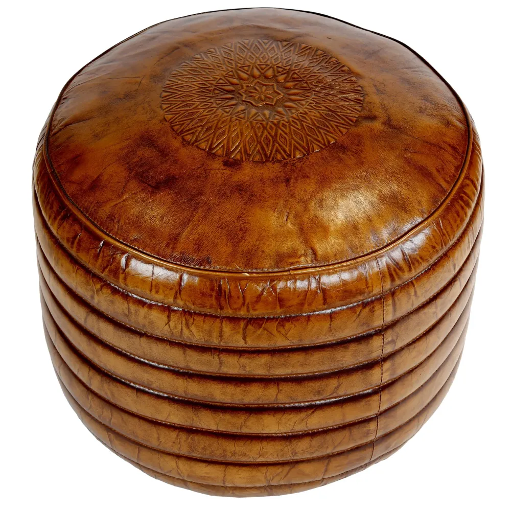 Sgabello pouf - pelle