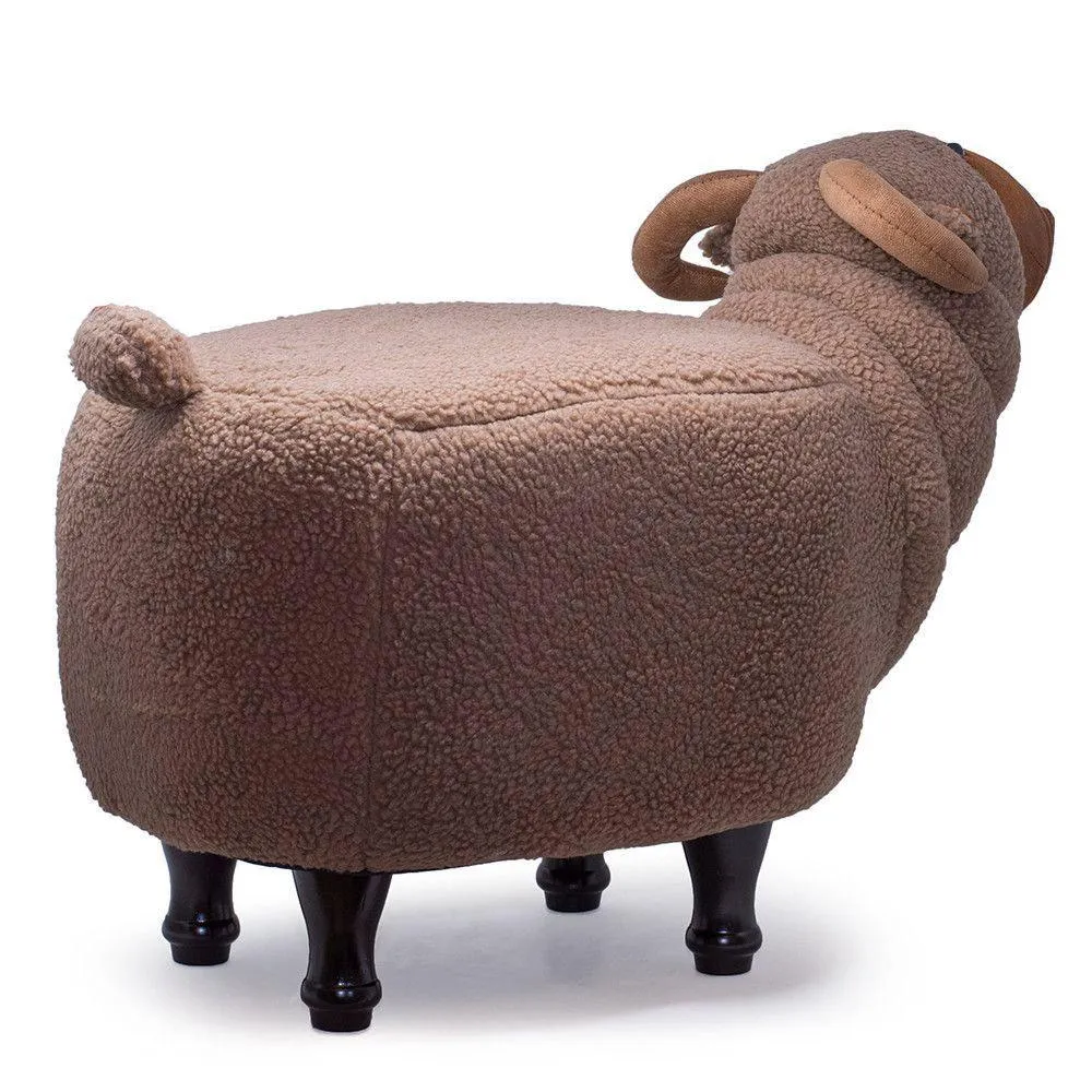 Sgabello Pouf Poggiapiedi per Bambini 68x35x37-50 cm Montone Marrone Divina Home