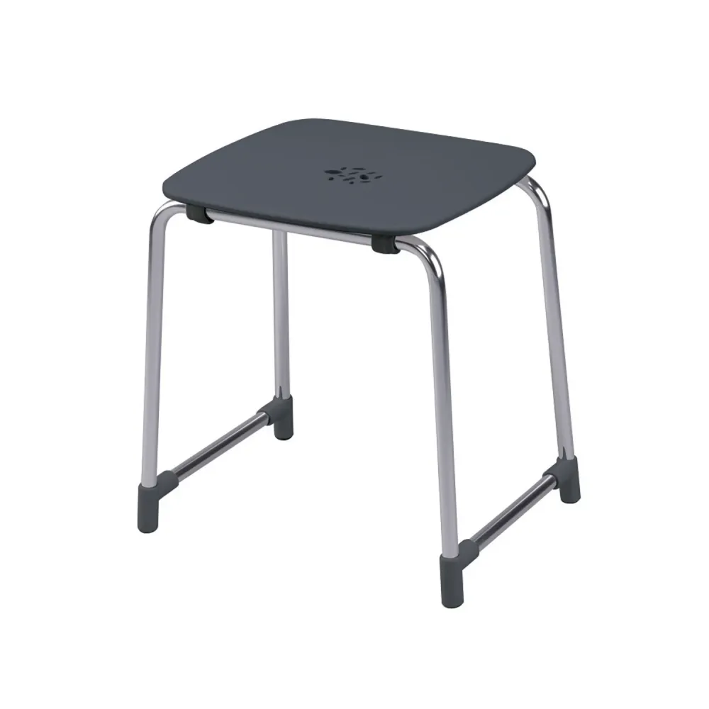 Sgabello Prima Classe di Gedy Alluminio e ABS - Antracite/Cromato