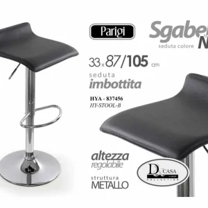 Sgabello pvc nero 105cm837456