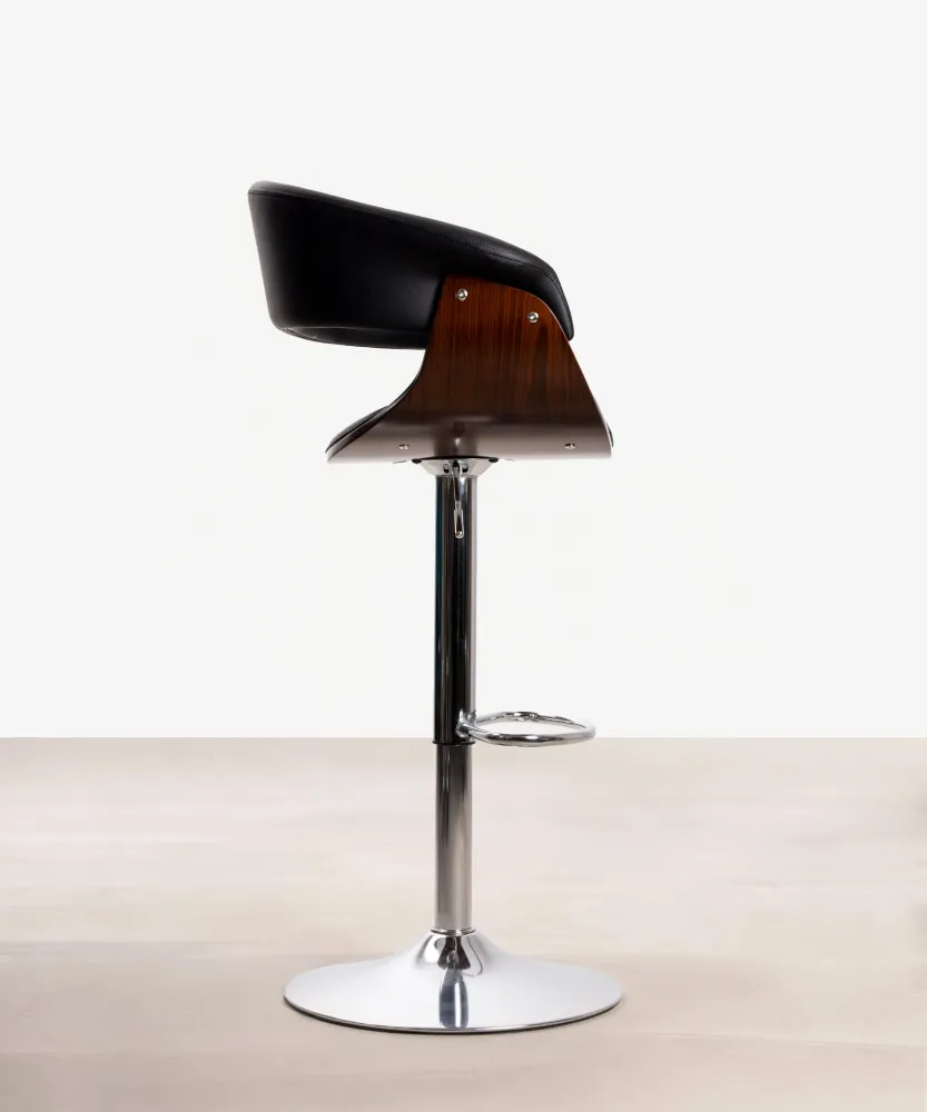 Sgabello regolabile legno e similpelle Beckett