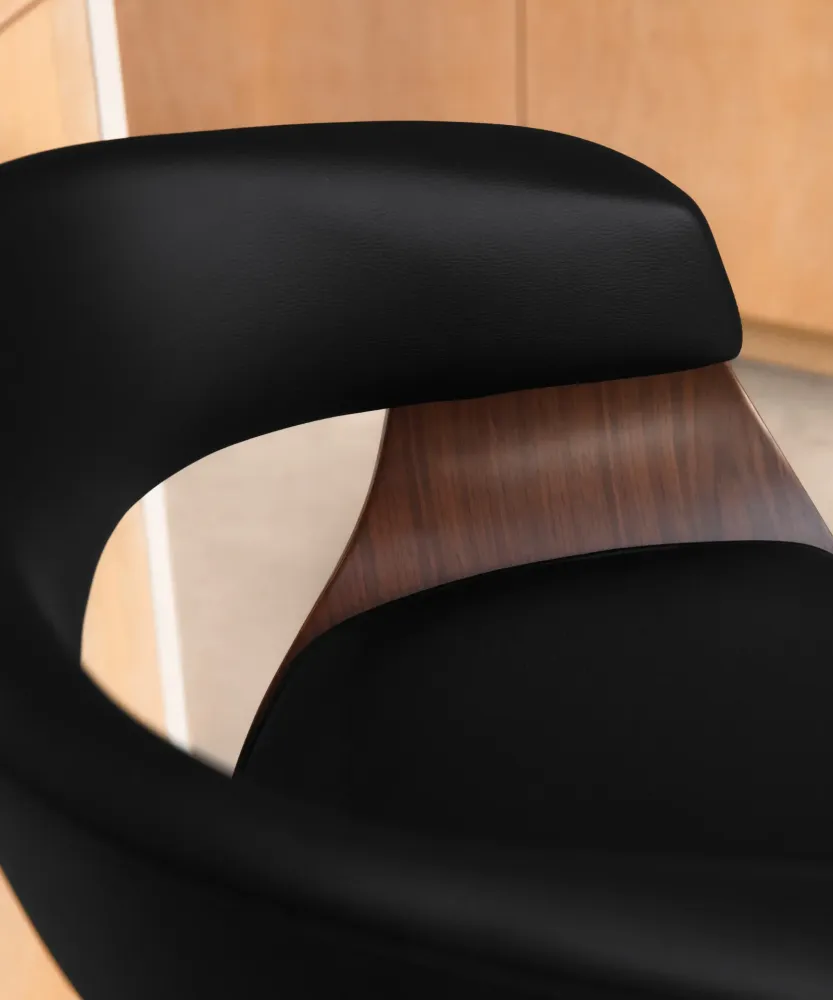 Sgabello regolabile legno e similpelle Beckett
