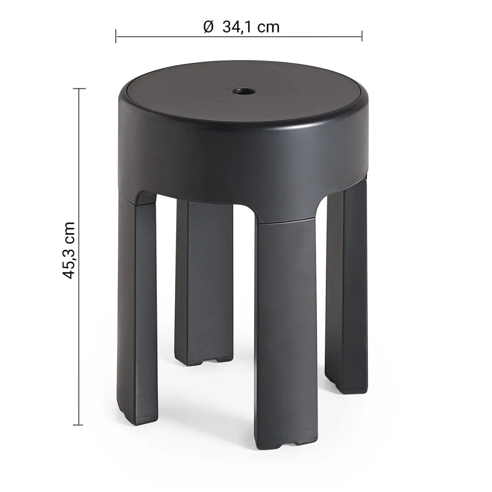 Sgabello resine termoplastiche Gedy modello Newbox - Finitura Nera
