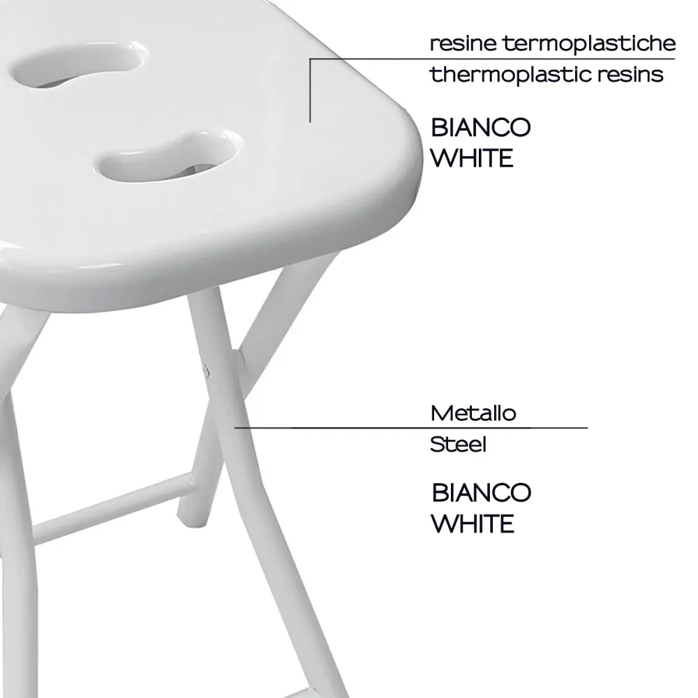 Sgabello richiudibile Gedy - Finitura Bianca