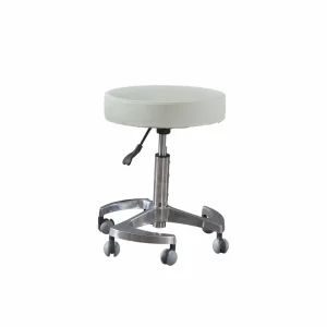Sgabello rotondo con base piroettante acciaio.
