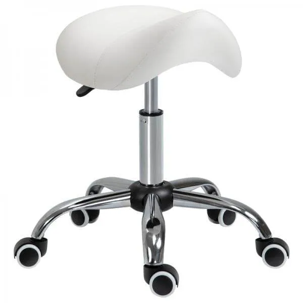 Sgabello da sella sedia girevole sgabello girevole sgabello girevole sgabello cosmetico imbottito altezza regolabile bianco
