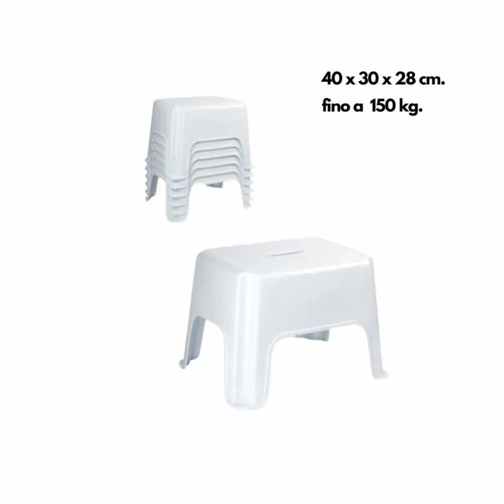 Sgabello Semplice per Casa Plastica Dura - Resistenza fino 150 kg.
