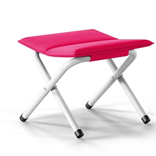 Sgabello Imbottito per Pesca all'aperto Pieghevole Portatile Mazar con Cuscino 34 * 33 * 33cm LCSHAN (Color : Rose Red)