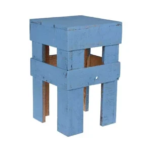 Sgabello teak blu 25x25x40cmj11151080