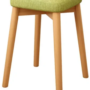 Sgabello Tessuto e Legno di Pino 33x33x46 cm Fumer Alison Verde
