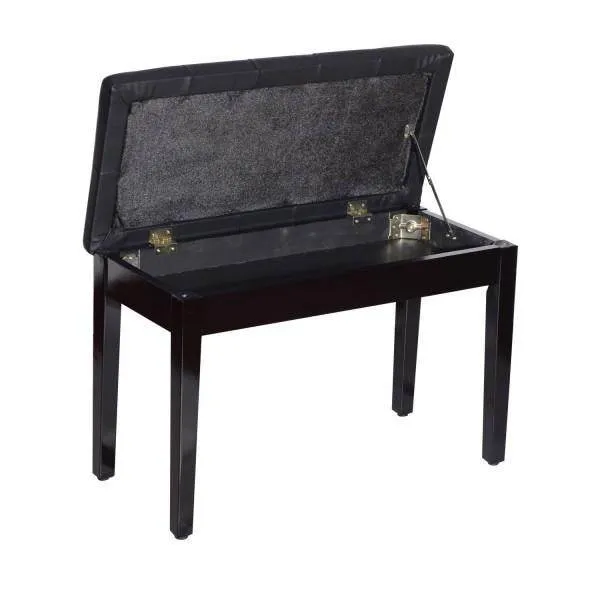 Sgabello da toeletta per pianoforte con spazio di archiviazione nero