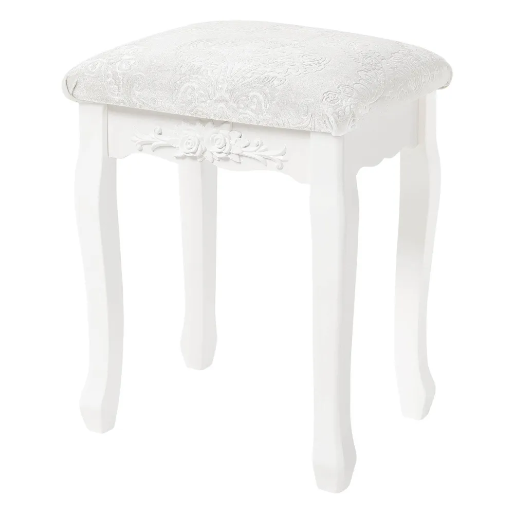 Sgabello da toeletta Sgabello imbottito Crema Bianco
