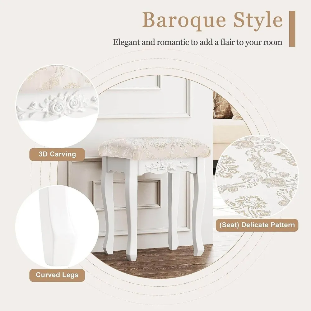 Sgabello da trucco con rivestimento