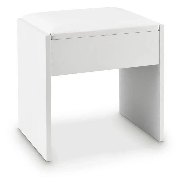 Sgabello da trucco Melly bianco