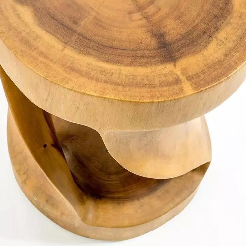 Sgabello 'Twister' legno di Suar Cipì Diam. 34,5 x 46h cm