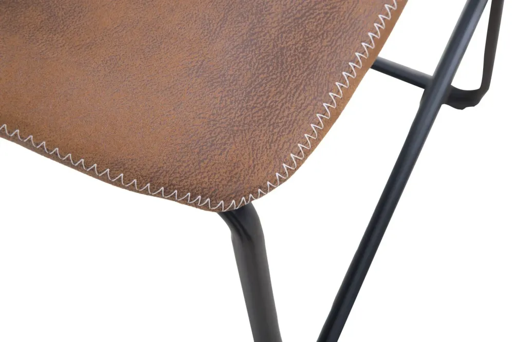 Sgabello vintage alto per cucina o salotto ecopelle con gambe metallo